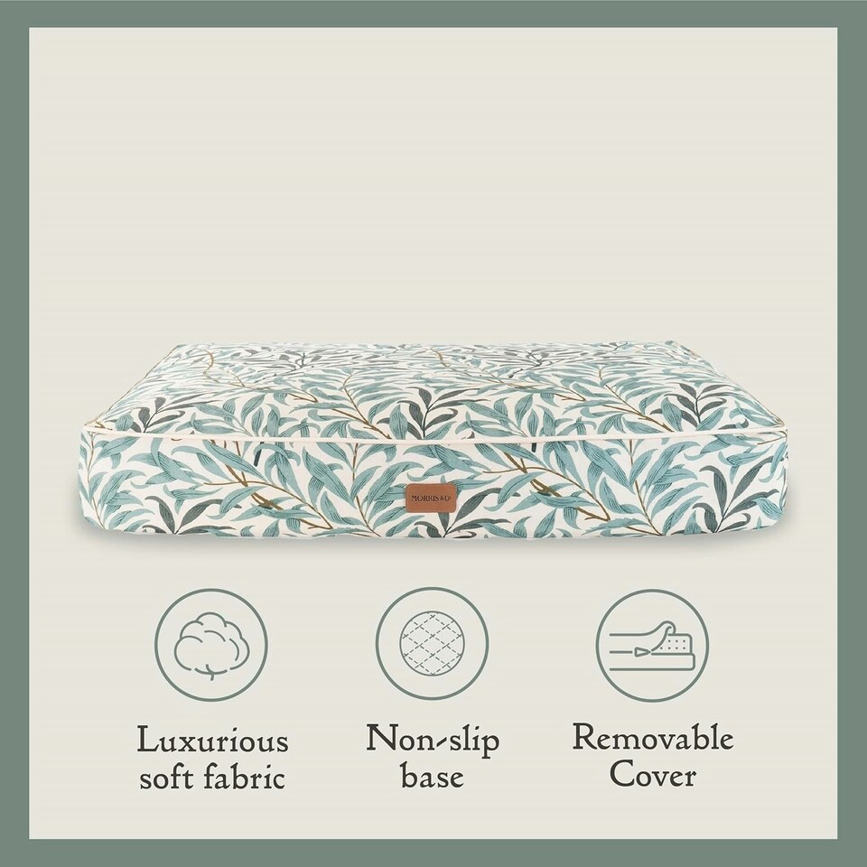 image 1 of William Morris Willow Bough Luxury Dog Bed Mattress - Large Green | L