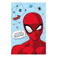 Spider-Man Microflannel Star Blanket - Blue/Red - 150cm x 100cm | Blue