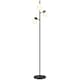 image 2 of HOMCOM 3-Light Tree Floor Lamps for Living Room, Modern Standing Lamp for Bedroom with Globe Lampshade, Steel Base, Bulb not Included, Black | Black