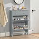 image 3 of SoBuy Slim Shoe Cabinet with 3 Flip-Down Doors, Gray, 31.5x9.8x42.5 inches, 24.6 kg - FSR89-HG