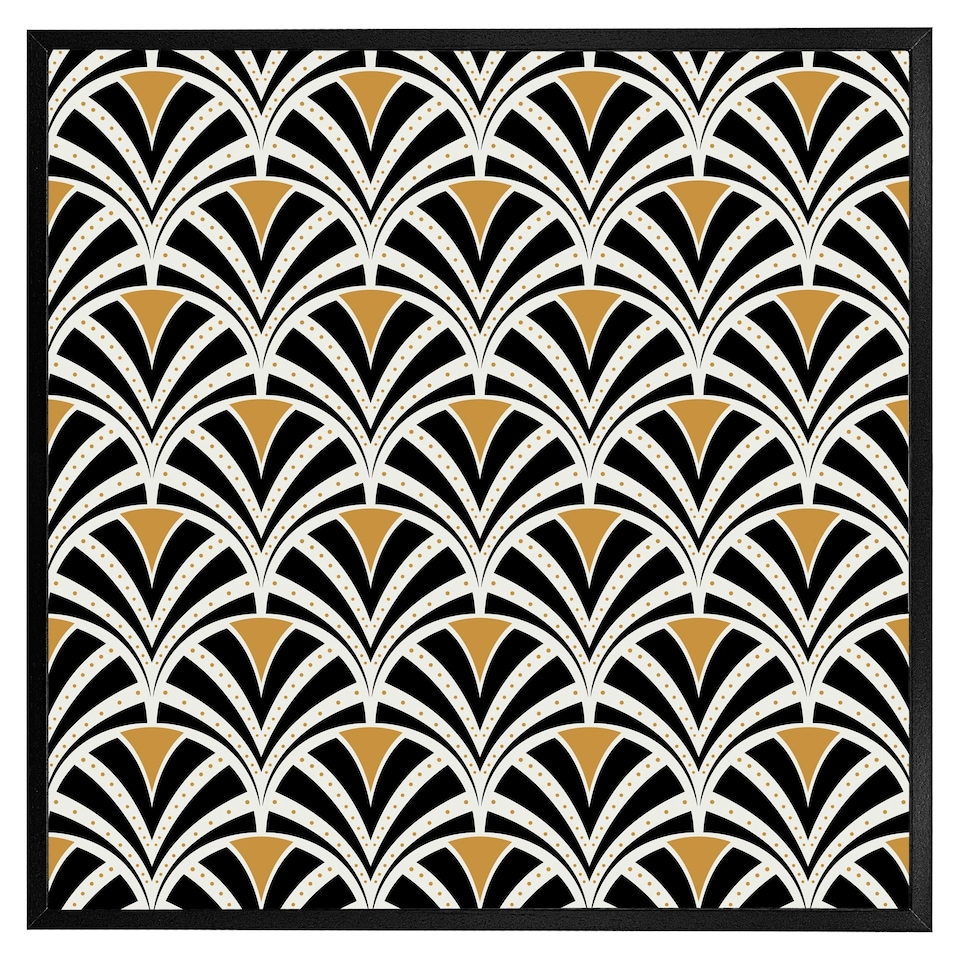 image 1 of Black & gold shells geometric (Picture Frame) White | XS