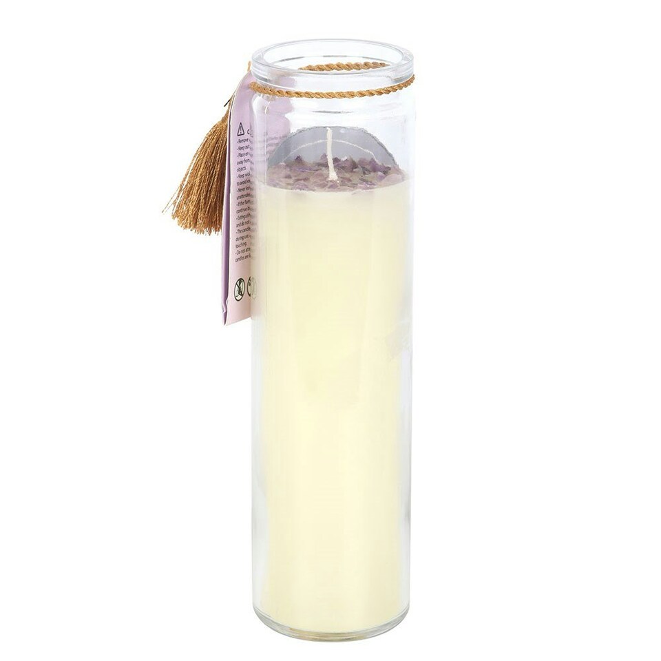 image 1 of Something Different Selene Amethyst Crystal Tube Candle - Cream - One Size