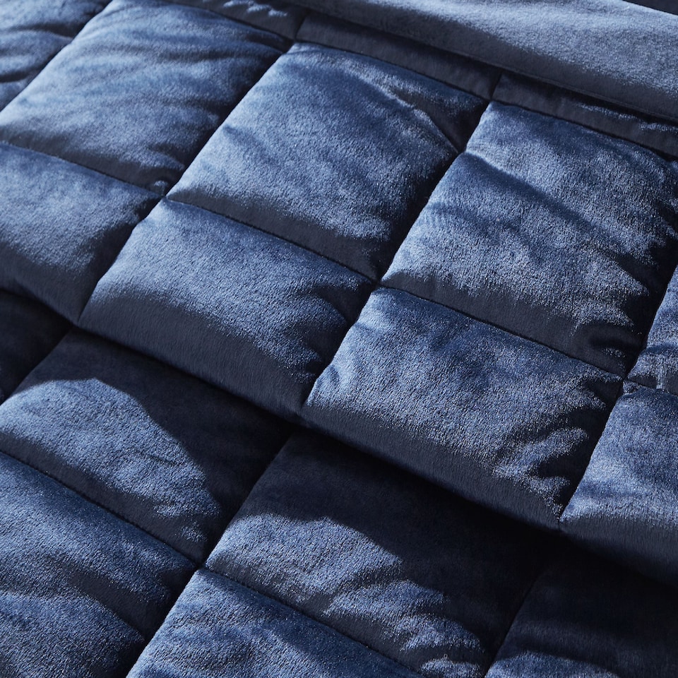 image 1 of Catherine Lansfield Kingsley Matt Velvet Quilted Bedspread