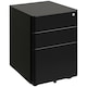 image 1 of Vinsetto 3-Drawer Mobile Filing Cabinet, Steel Lockable File Cabinet for A4, Legal, Letter, Compact Under Desk Storage Unit with Pre-Assembled Body Except Wheels for Home Office, 39 x 48 x 59cm, Black