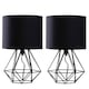 image 1 of ValueLights Angus Pair Black Table Lamps Black Shades & Bulbs | Black
