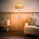image 3 of ValueLights Bobbins Blue Floor Lamp Floral Pleated Shade and Bulb | Blue