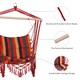 image 6 of Outsunny Hammock Chair Swing Colourful Striped Seat Porch Indoor Outdoor Hanging 