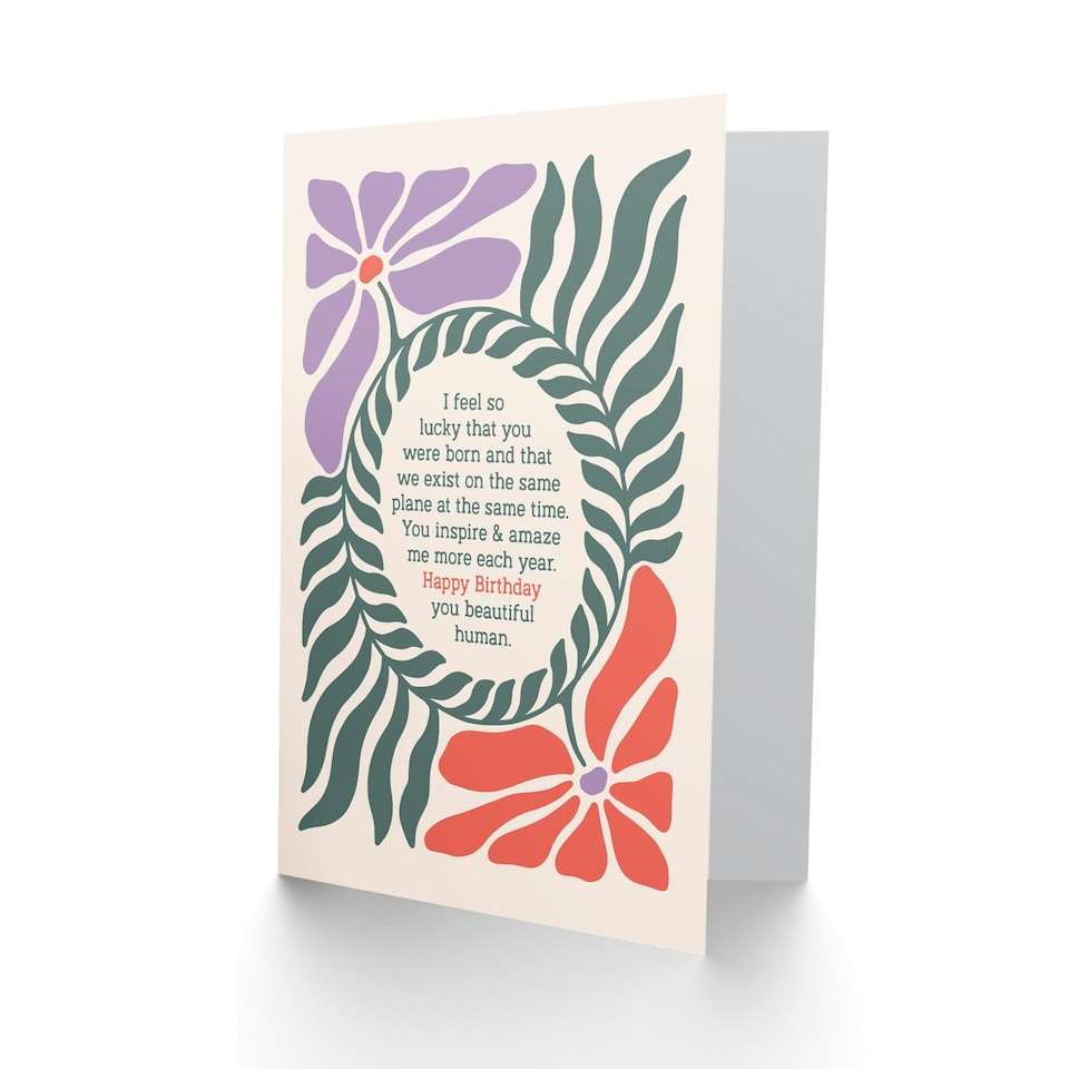 image 1 of Birthday Card You Inspire And Amaze Me Groovy Floral Design