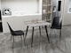 image 1 of Aspen Grey Oak Effect 80cm Square Dining Table with 2 Moulded Duo Design Chairs - Compact Kitchen and Dining Set | Grey | Grey Oak Effect | One Size | 1