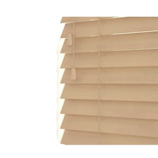 75cm Fawn Oak Wooden Venetian Blinds With Strings (130cm drop) | Brown | Brown