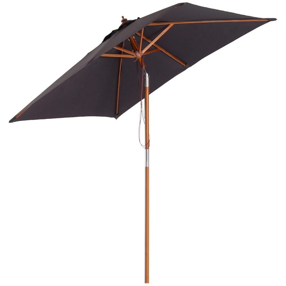 image 1 of Outsunny Patio Umbrella Market Parasol Outdoor Sunshade Deep Grey