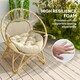 image 3 of Outsunny Outdoor Seat Cushions Set of 2, Tufted Round Chair Pads, Dark Grey 