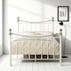 image 3 of Hampstead Traditional Style Metal Bed Frame | White | White & Brass | King