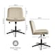 image 5 of VonHaus Dawson Cream Velvet Desk Chair with 360° Swivel & Wide Seat Cream