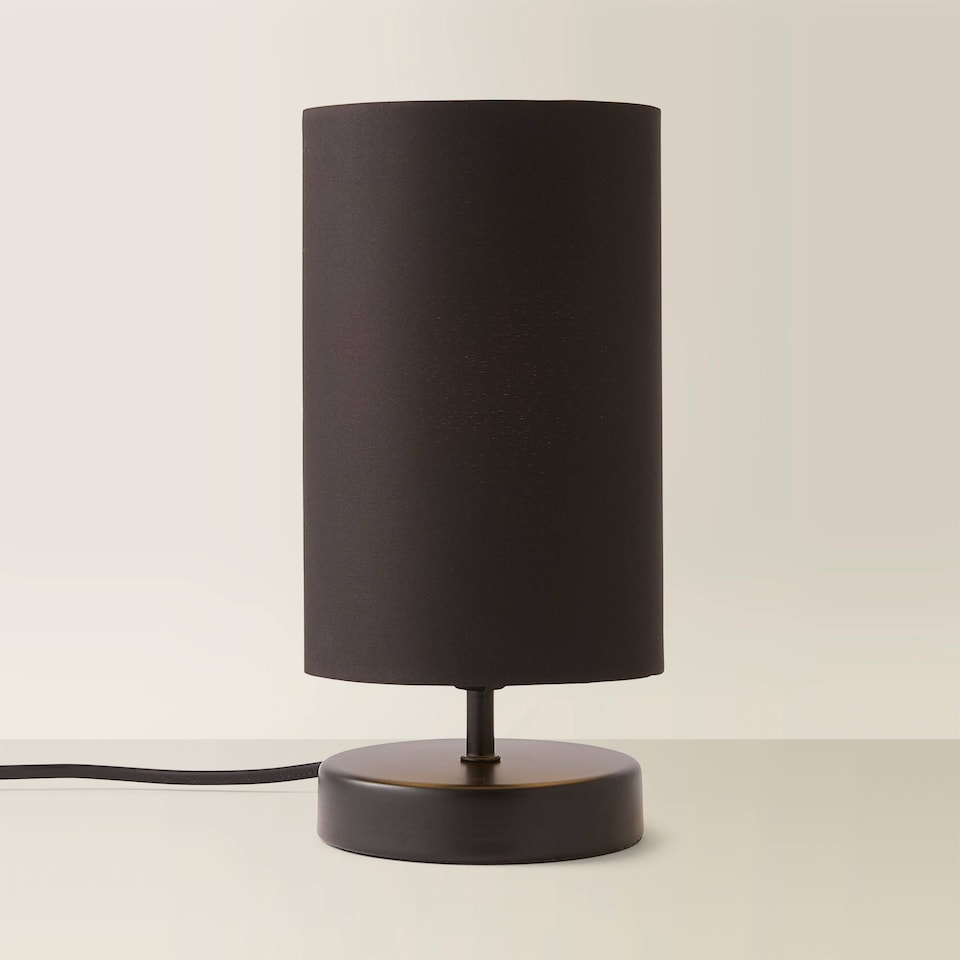 image 1 of ValueLights Francis Pair Black Touch Table Lamps Black Shades and Bulbs