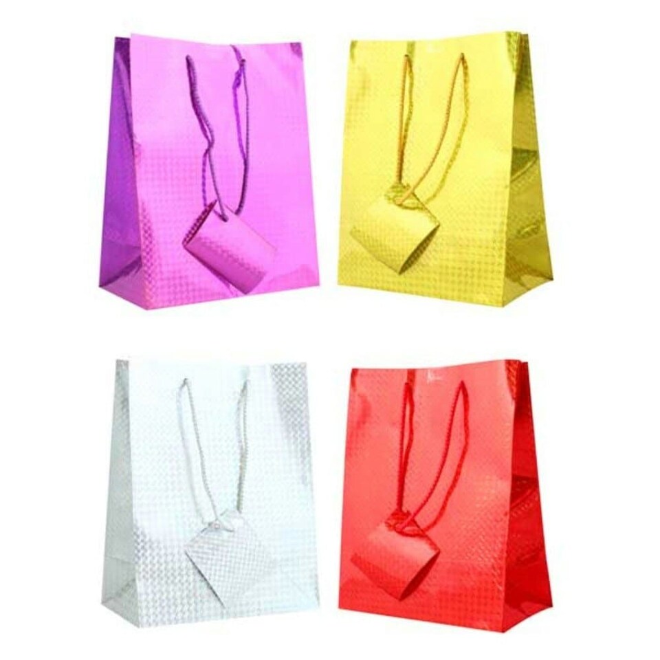 image 1 of Pack of 4 Small Holographic Gift Bags