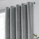 image 3 of Luxury Enhanced Living Grey Velvet, Supersoft, 100% Blackout, Thermal Pair of Curtains with Eyelet Top - 90 x 108 inch (229x274cm)