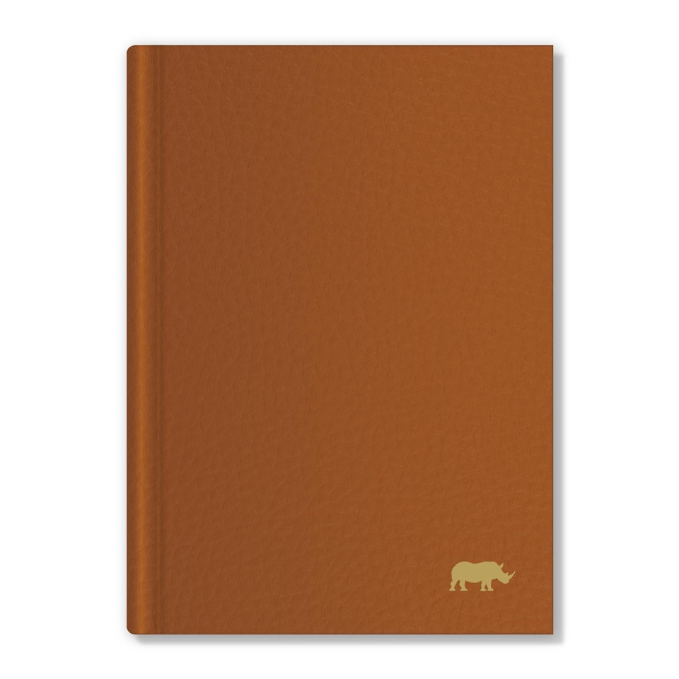 image 1 of Rhino Stationery 320 Page Soft Touch Flexiback Notebook Tan A5