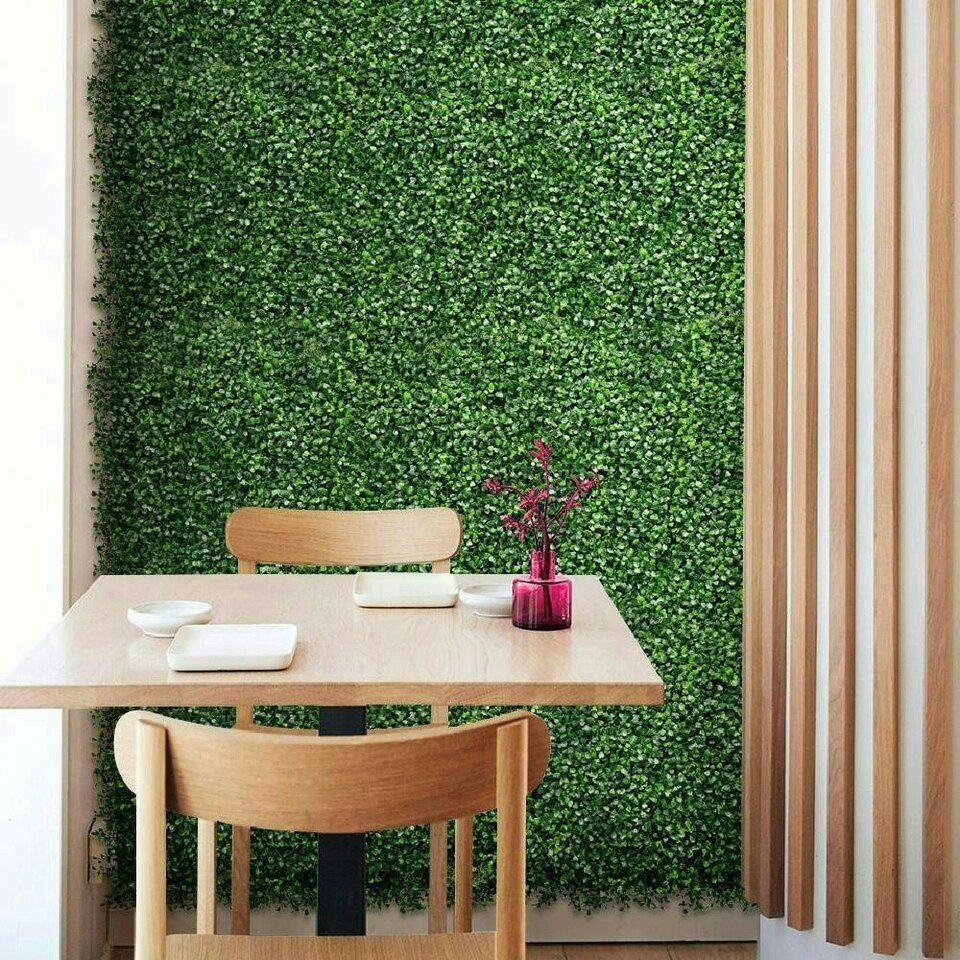 image 1 of True Products Premium Artificial Living Wall Green Plant Panel 1m x 1m Boxwood