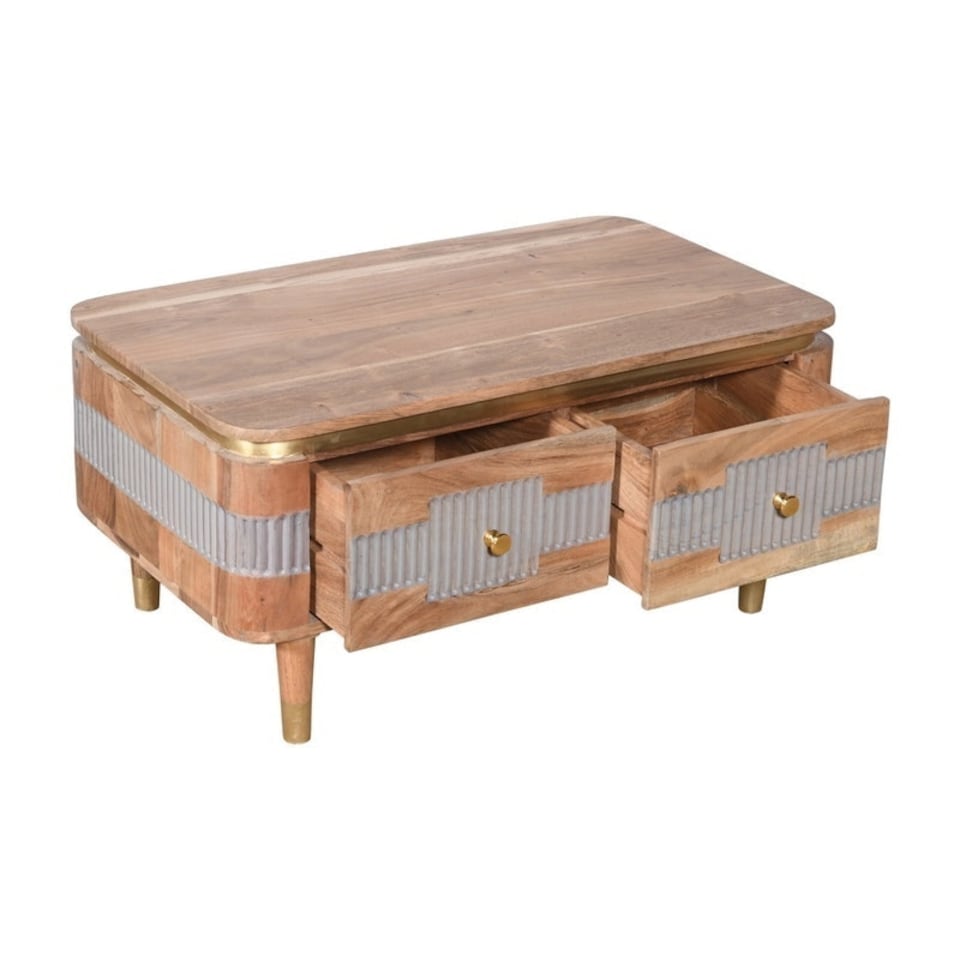 image 1 of Wilton 2 Drawers Coffee Table - Acacia Wood - L50 x W85 x H40 cm Brown