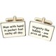 image 1 of Funny 'Cocky' Proverb Cufflinks - Onyx Art CK93