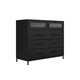 image 2 of Edison Reeded Chest - Wood - L40 x W95 x H80 cm - Black Matte/Clear