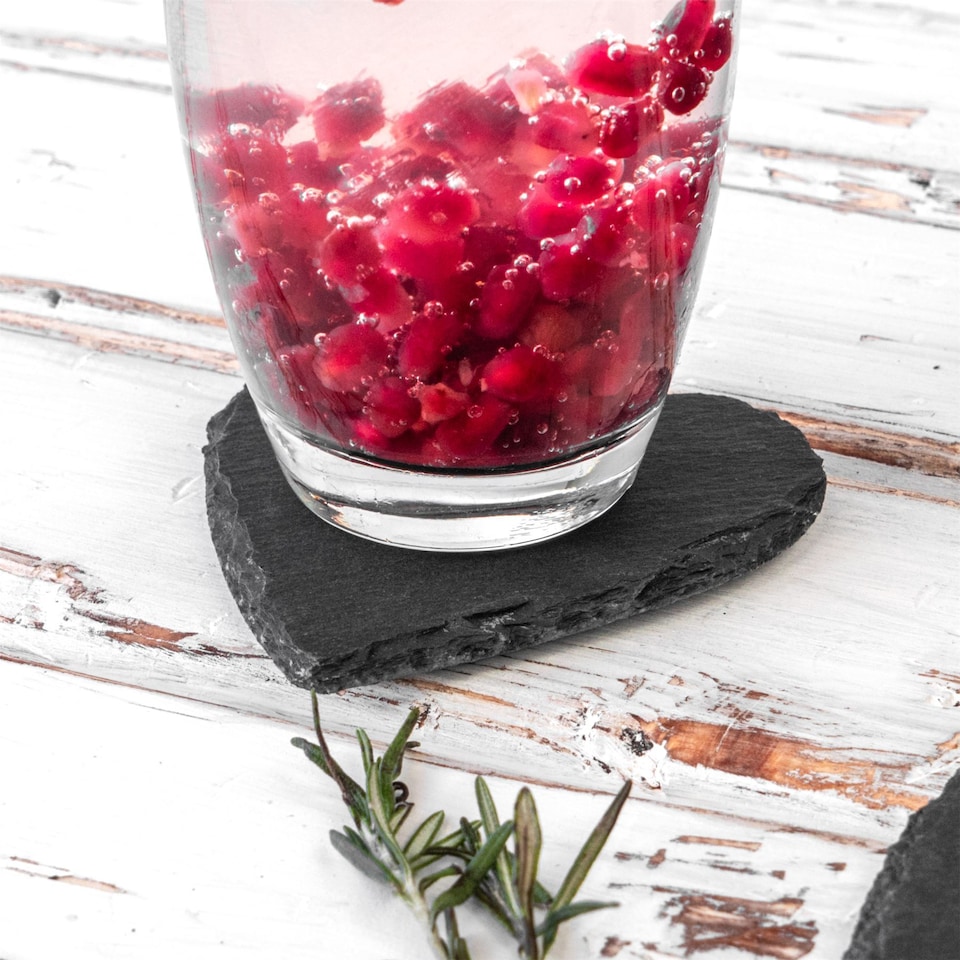 image 1 of Argon Tableware Heart Slate Coasters - 10cm - Pack of 6