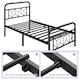 image 6 of Yaheetech 3ft Single Vintage Metal Bed Frame with Diamond Pattern Headboard Black
