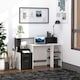 image 1 of HOMCOM Computer Desk with Drawers and Storage Shelves, Office Desk Writing Table with Printer Stand, Large Workstation for Study Play Work Home Office, 137 x 55 x 92cm, Black and White