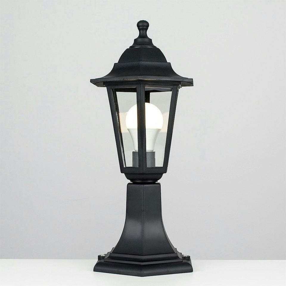 image 1 of ValueLights Black IP44 Outdoor Garden Wired Lamp Post Lantern Light