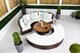 image 1 of 2-in-1 Round Rattan Garden Sofa with Daybed + Height Adjustable Table | Brown | Brown