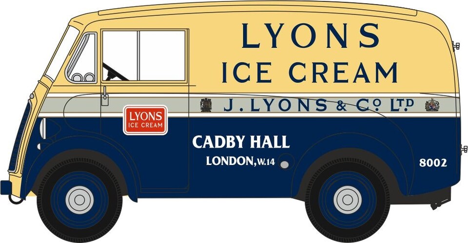 Oxford Diecast Morris J Type Van Lyons Ice Cream