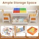 image 5 of COSTWAY Kids Table and 2 Chairs Set Multifunctional Natural