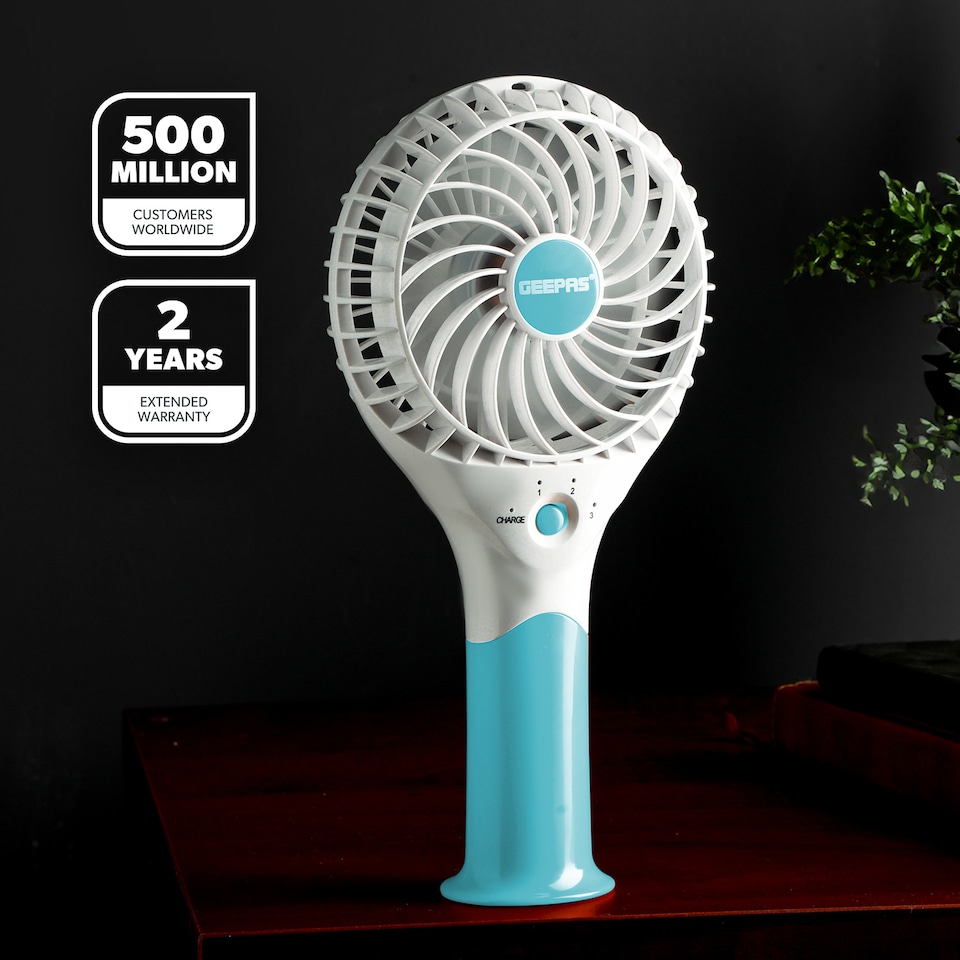 image 1 of GEEPAS Rechargeable Mini Fan Pack of 2