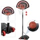 image 4 of Yaheetech 2.17-2.77M Adjustable Height Basketball Hoop System Black
