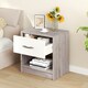 image 5 of COSTWAY Bedroom Nightstand 3-Tier Table w/Drawer Light Grey Grey