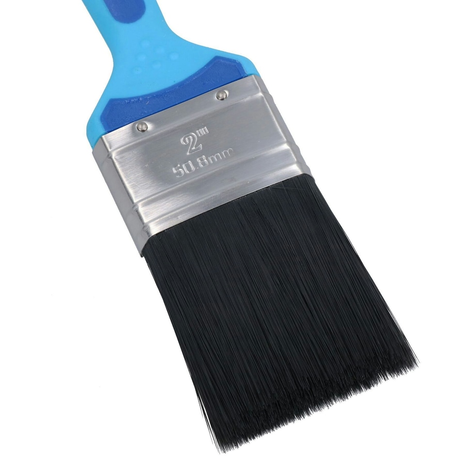 image 1 of 12 x Synthetic Paint Brush Painting + Decorating Brushes Rubber Grip Handle 1" - 2"