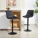 image 2 of HOMCOM Modern Bar Stools Set of 2, Height Adjustable Swivel Bar Chairs with Backrest, Gas Lift and Footrest, Leathaire Barstools for Breakfast Counter, Kitchen Island, Black | Black | Black