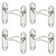 image 1 of Lisbon Metal Lever Latch Door Handles Set Rose Internal & External | Silver | Polished Nickel Keyhole | Set of 4