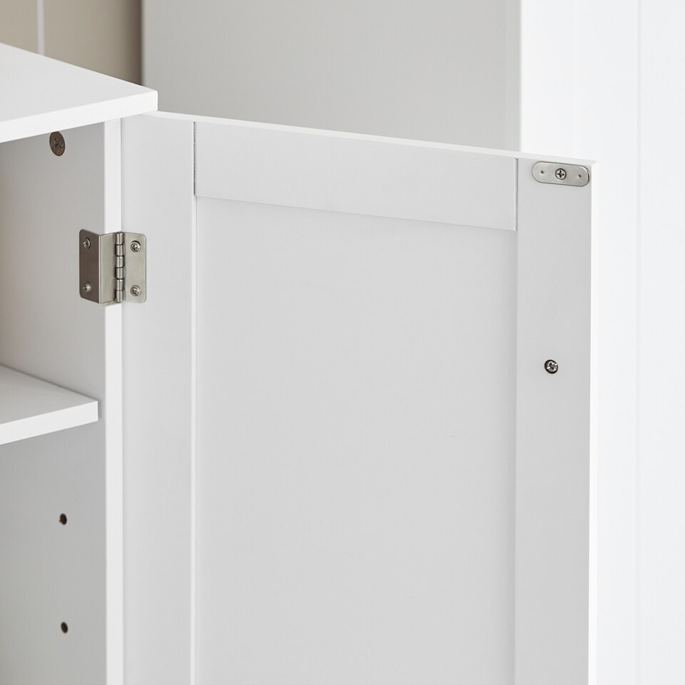 image 1 of SoBuy Under Sink Bathroom Cabinet with 2 Doors and Adjustable Shelf, White, 23.6x11.8x23.6 inches, 9.7 kg - BZR18-II-W