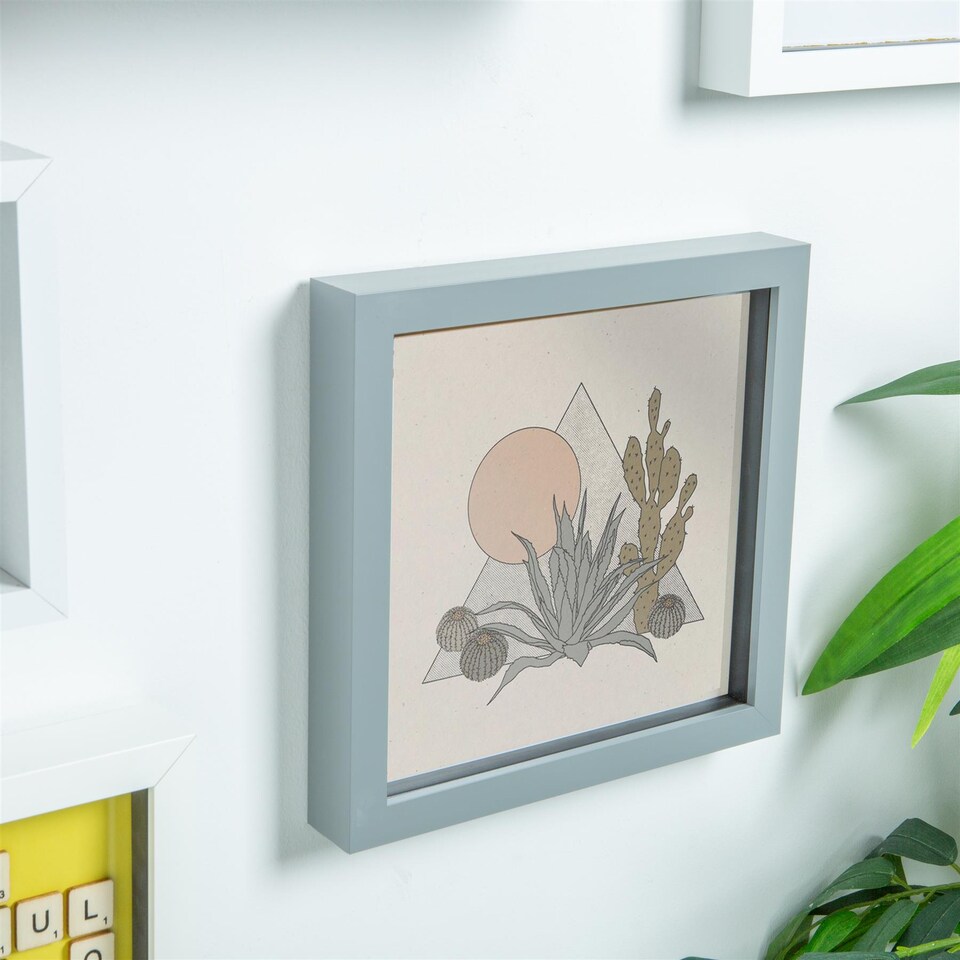 image 1 of Nicola Spring 3D Box Photo Frame - 6" x 6" - Grey