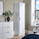 image 1 of Phoenix Wardrobe 1 Door Space Saving Bedroom Home Furniture Clothing Storage Unit | White