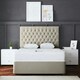 image 2 of Seraphine Divan Bed with Upholstered Headboard - Two Drawers - Beige - King