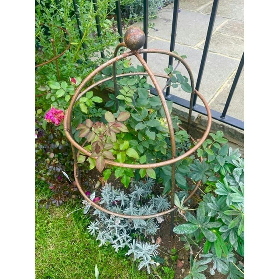 image 1 of Chelsea Range (Small) Cloche Plant Support - L49.5 x W49.5 x H69.6 cm - Bare Metal/Ready to Rust