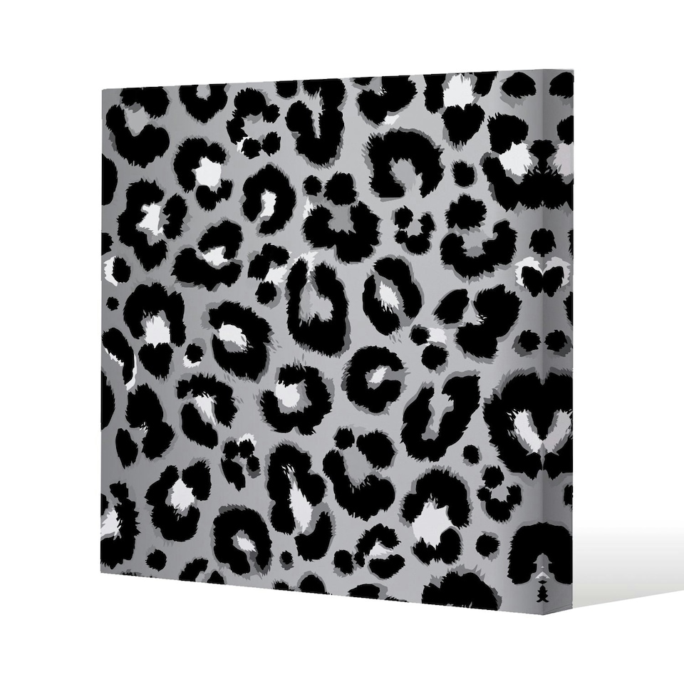 image 1 of Silver Leopard Print (Canvas Print) 101 x 101 x 4cm