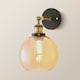 image 4 of ValueLights Sheridan Black Indoor Wall Lantern Amber Glass Shade | Orange