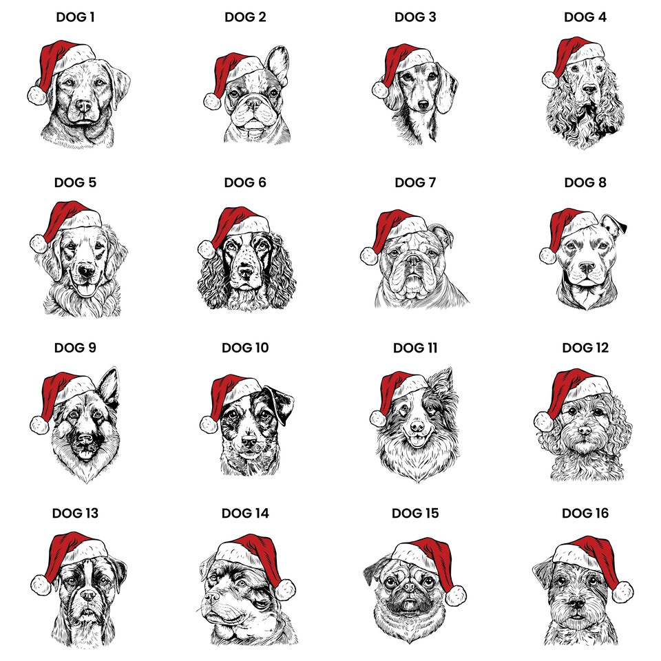 image 1 of Personalised Dog Breed Christmas Stocking