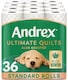 image 1 of Andrex Ultimate Quilts Toilet Tissue 36 Rolls with Aloe Vera Fragrance, Air Pocket Technology for Soft, Thick Sheets - Bulk Pack of 36 Quilted Toilet Rolls