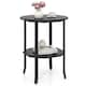image 1 of COSTWAY Round Side Table 2 Tier End Table with Storage Shelf Black
