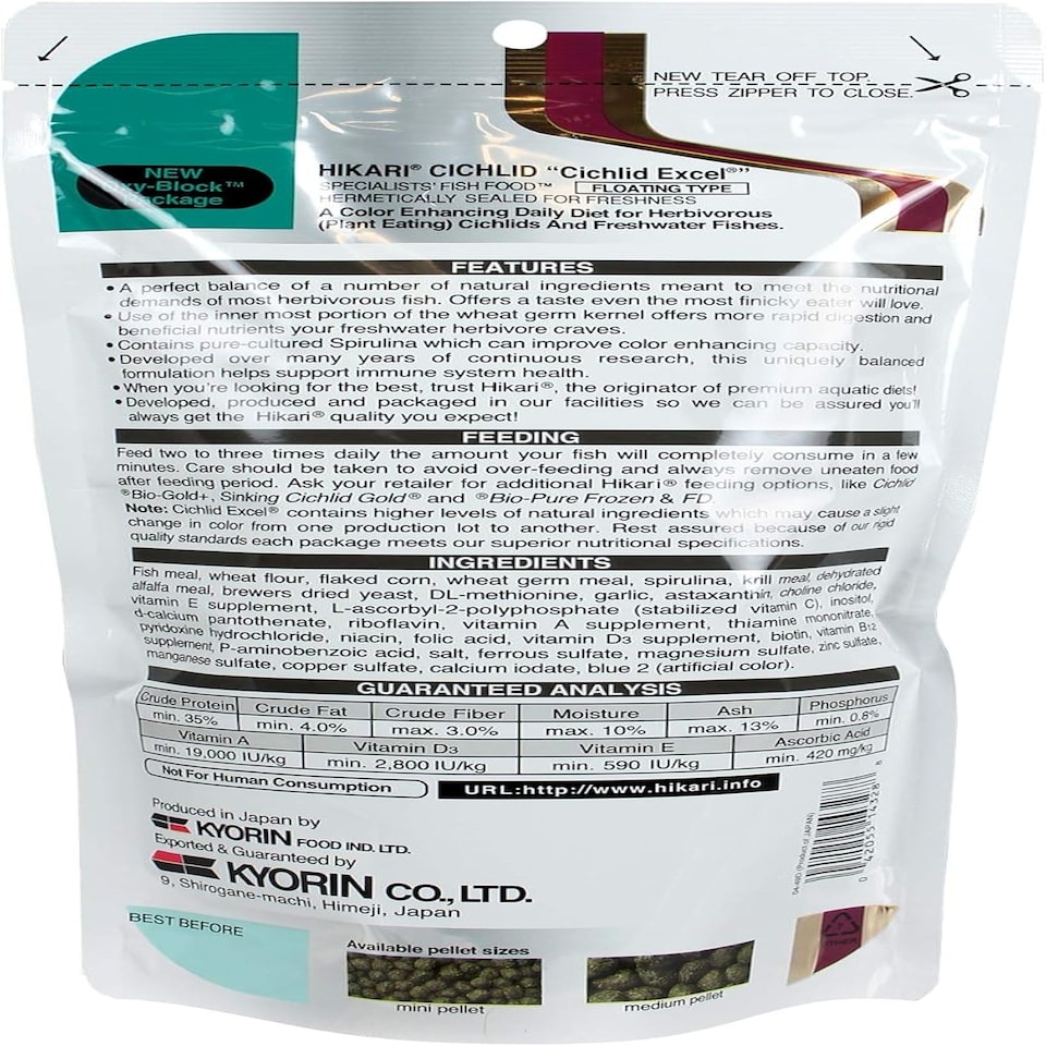 image 1 of Hikari 8.8-Ounce Cichlid Excel Floating Pellets for Pets, Mini
